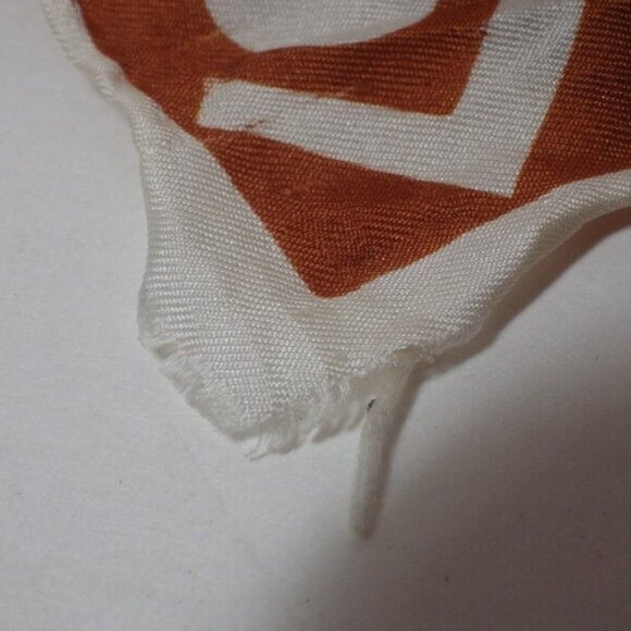 1970s Vintage Frimmel Silk Scarf by Geoffrey Howard Bell Bottoms Brown White - Picture 9 of 10